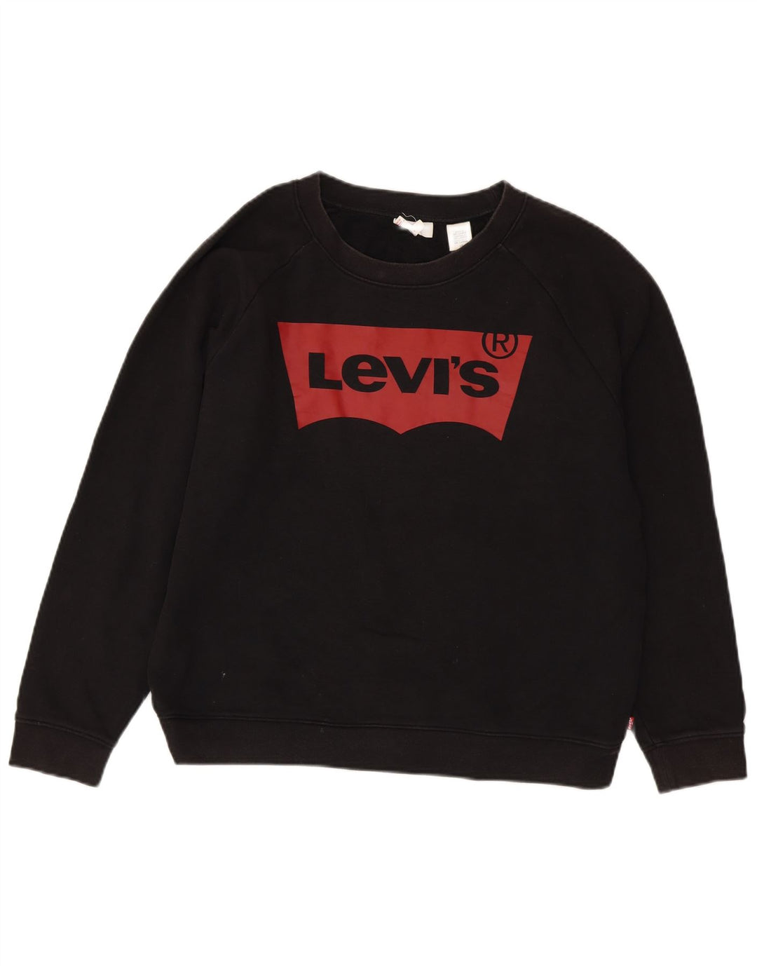 Женский джемпер с рисунком Levi's, британский размер 16, большой размер, черный хлопок