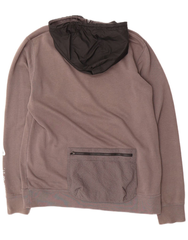 Мужской свитер с капюшоном и застежкой-молнией NIKE, большой серый, с цветными блоками