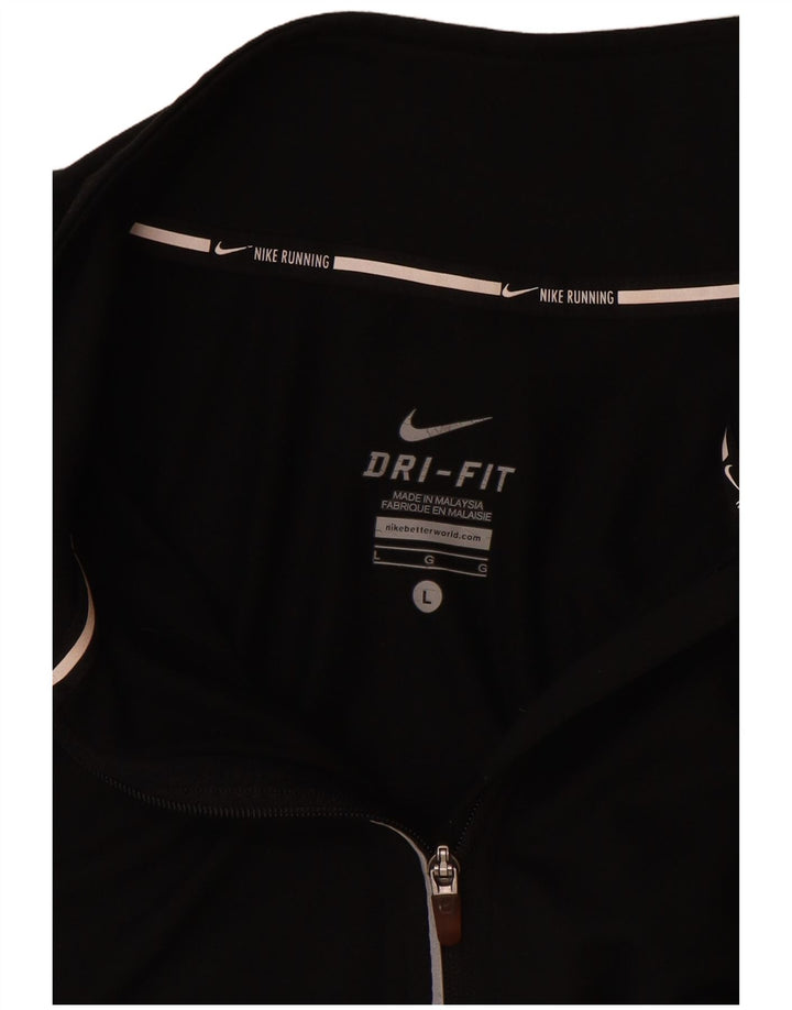 Женский спортивный костюм-пуловер с воротником на молнии Nike Dri Fit UK 16, большой черный