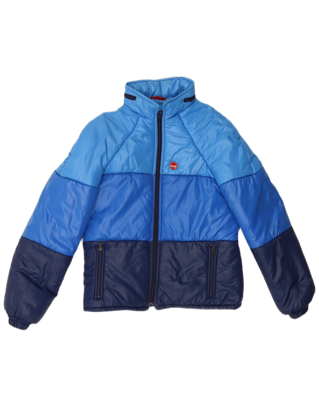 Brunik Женская стеганая куртка IT 48 XL Синяя с цветными блоками Полиамид