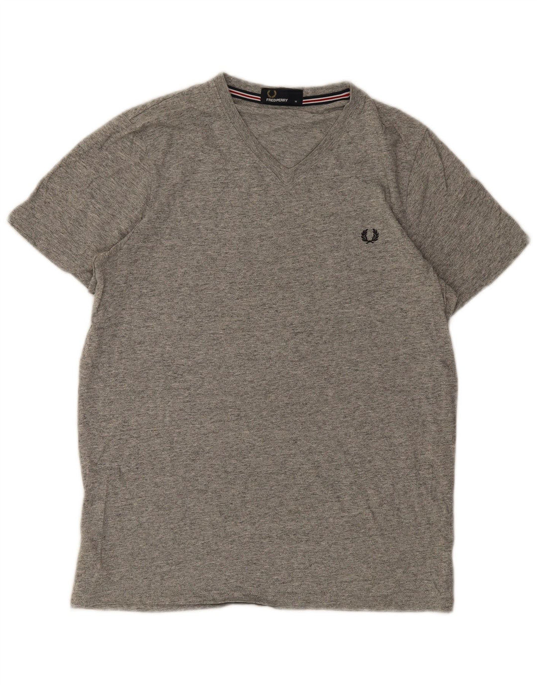 FRED PERRY Мужская футболка из хлопка среднего серого цвета с крапинками
