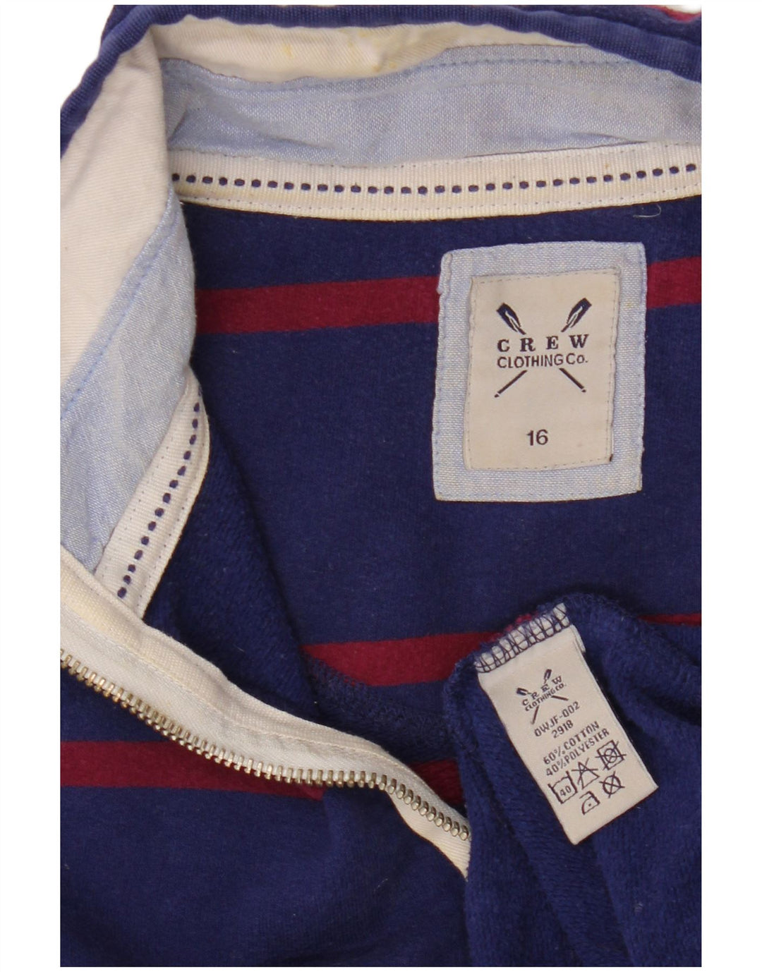 Женский свитер-свитшот CREW CLOTHING UK 16, большой темно-синий в полоску