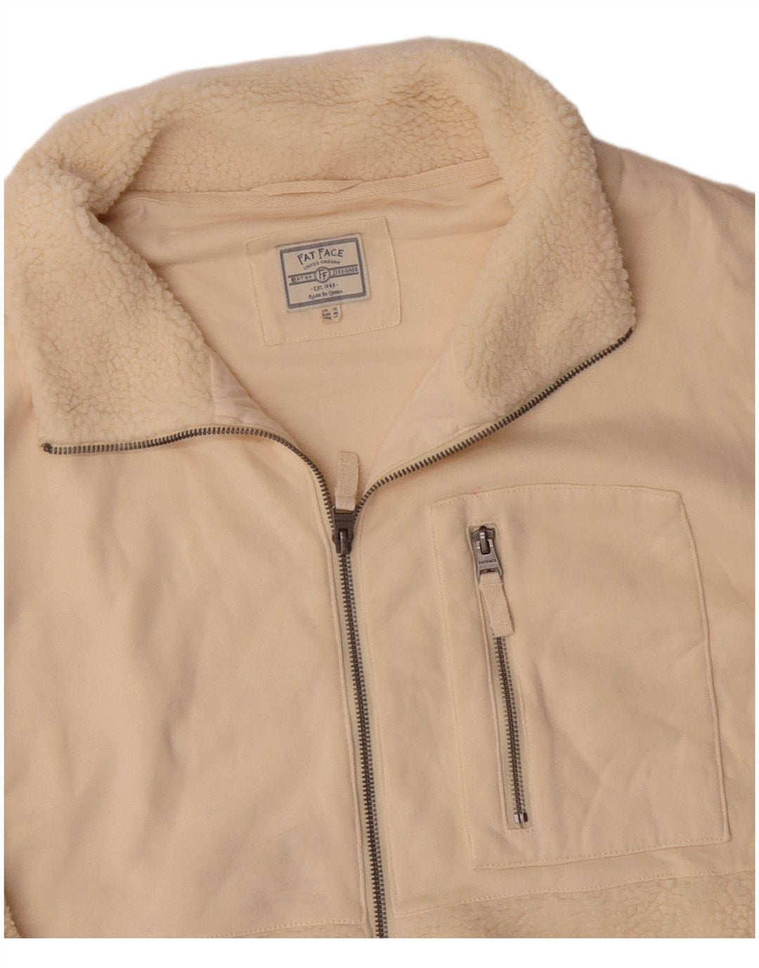 Женская флисовая куртка Fat Face UK 18 XL из белого полиэстера