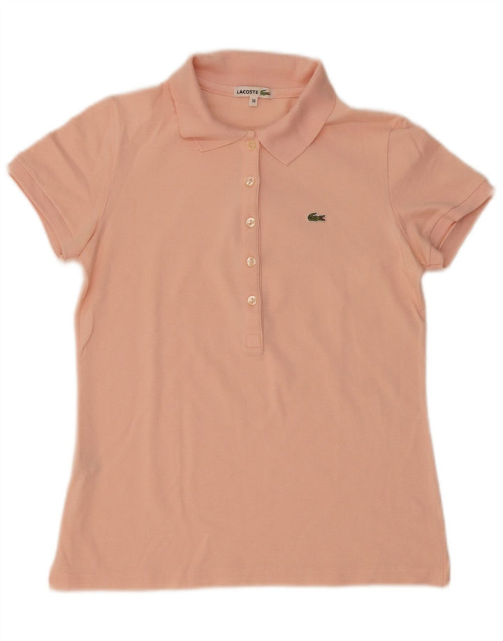 Женская рубашка поло Lacoste, размер 38, средний розовый хлопок, размер 38
