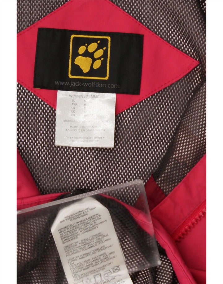 Женская дождевик с капюшоном JACK WOLFSKIN UK 10, маленький розовый, полиамид