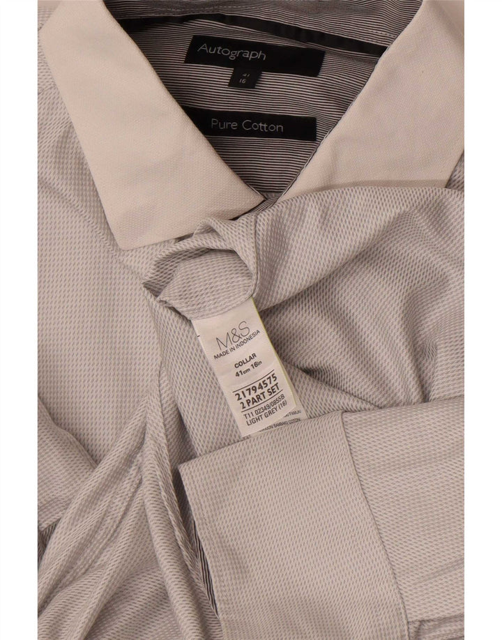 Мужская рубашка с автографом Marks & Spencer, размер 41, средний серый хлопок