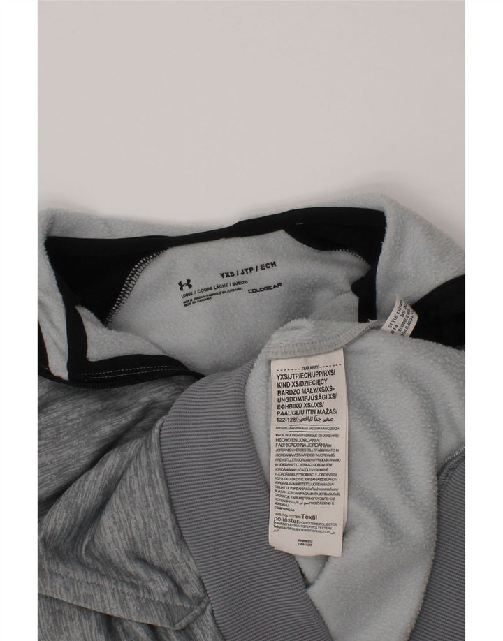 Джемпер с капюшоном Cold Gear для мальчиков 6–7 лет, цвет XS, серый с цветными блоками UNDER ARMOR