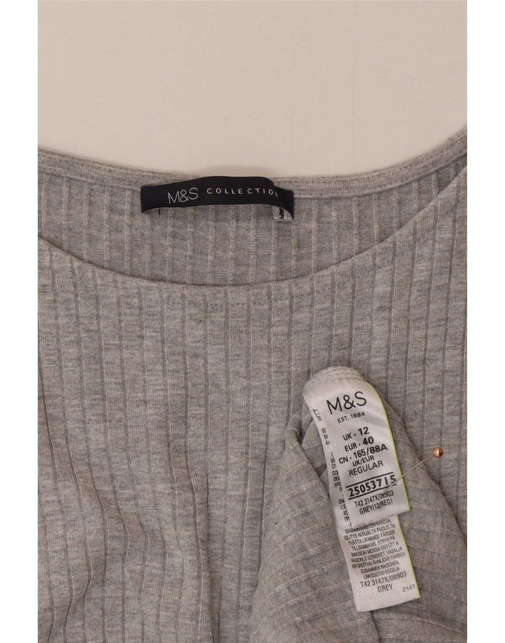 Женское облегающее платье без рукавов Marks & Spencer UK 12, вискоза среднего серого цвета