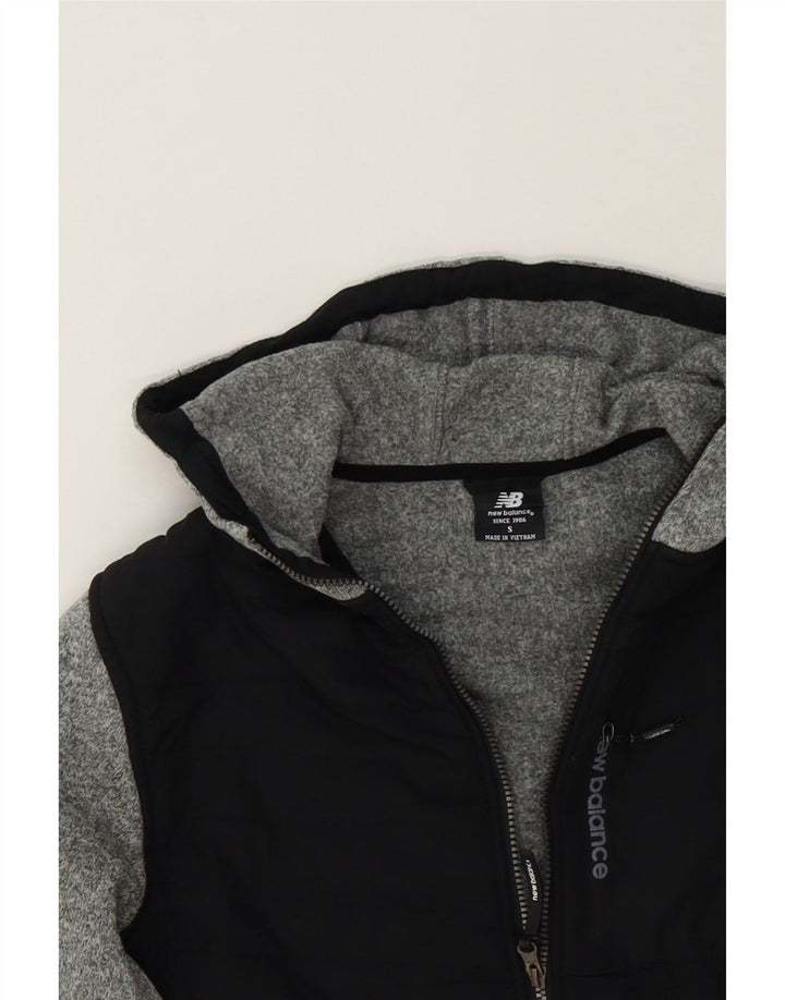 NEW BALANCE Mens Zip Hoodie Sweater Small Grey Colourblock Polyester Vintage New Balance and Second-Hand New Balance from Messina Hembry 