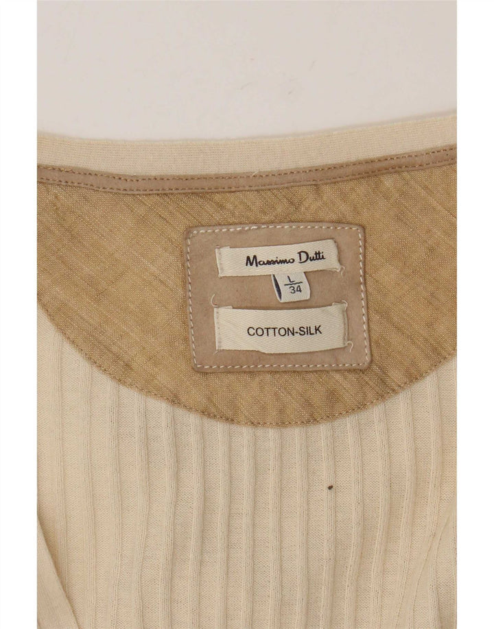 Женский кардиган Massimo Dutti UK 16, большой размер, бежевый хлопок