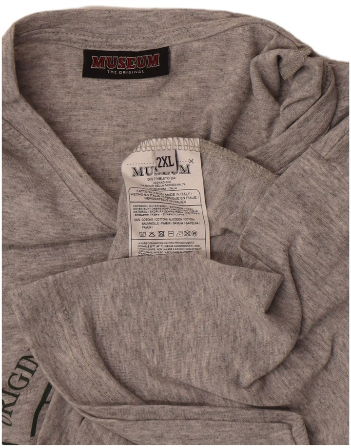 Мужская футболка с рисунком Museum Top 2XL, серый хлопок