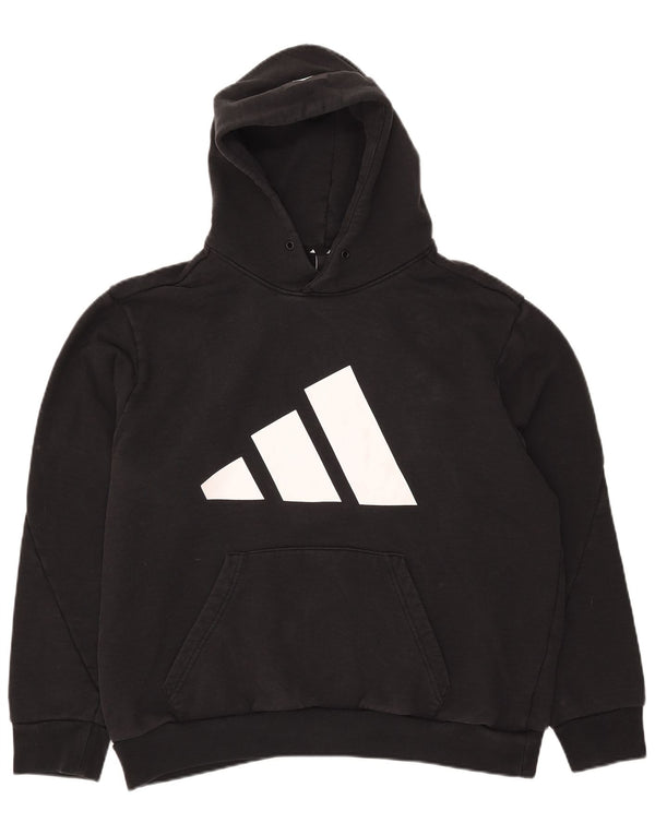 Мужской джемпер с капюшоном Adidas с рисунком XL, черный хлопок