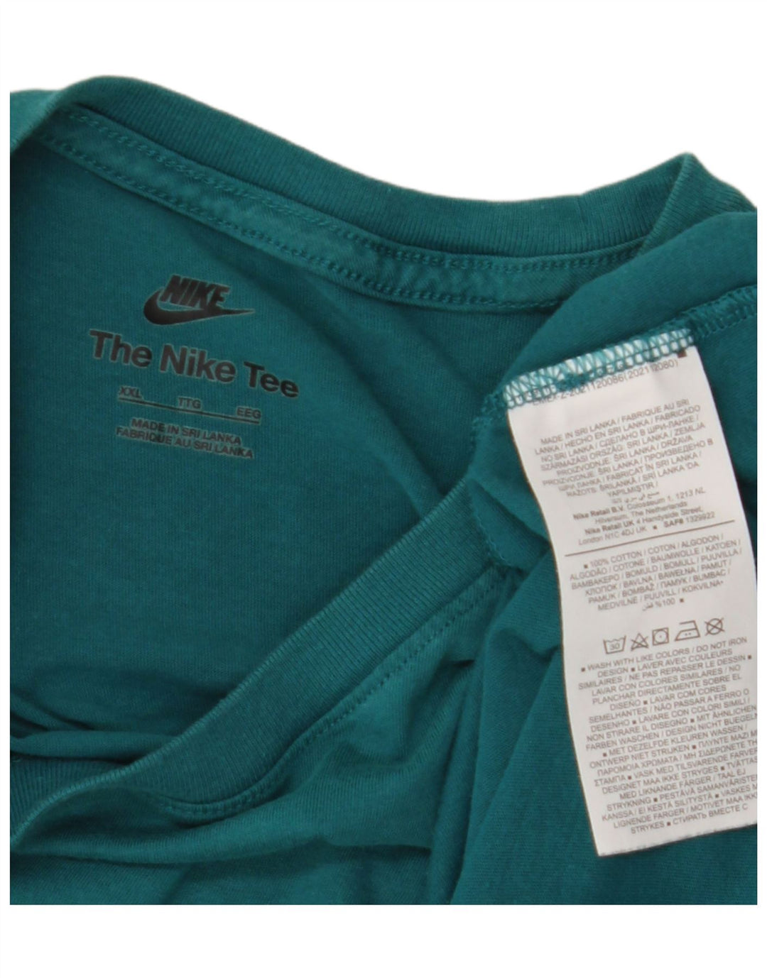Мужская футболка Nike Top 2XL Бирюзовый хлопок