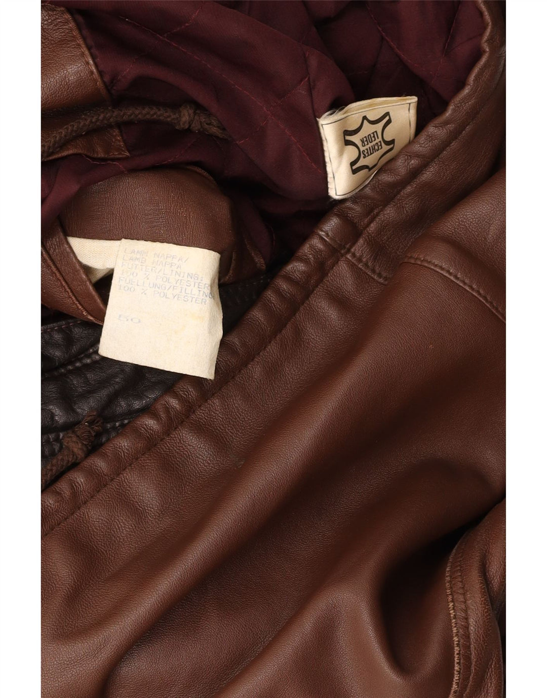 Мужская кожаная куртка VINTAGE IT 50, большая коричневая кожа