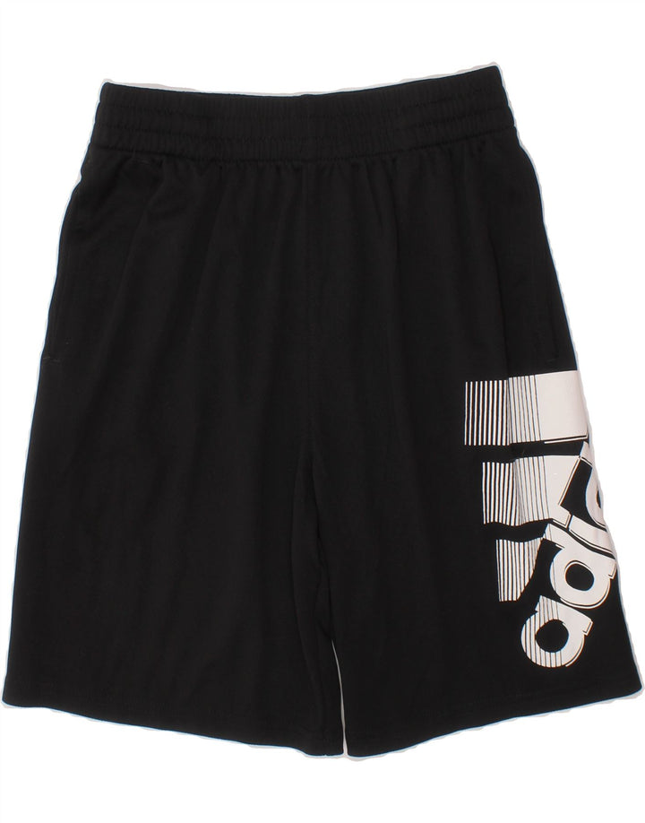 ADIDAS Boys Graphic Sport Shorts 10-11 Years Medium  Black Polyester Vintage Adidas and Second-Hand Adidas from Messina Hembry 