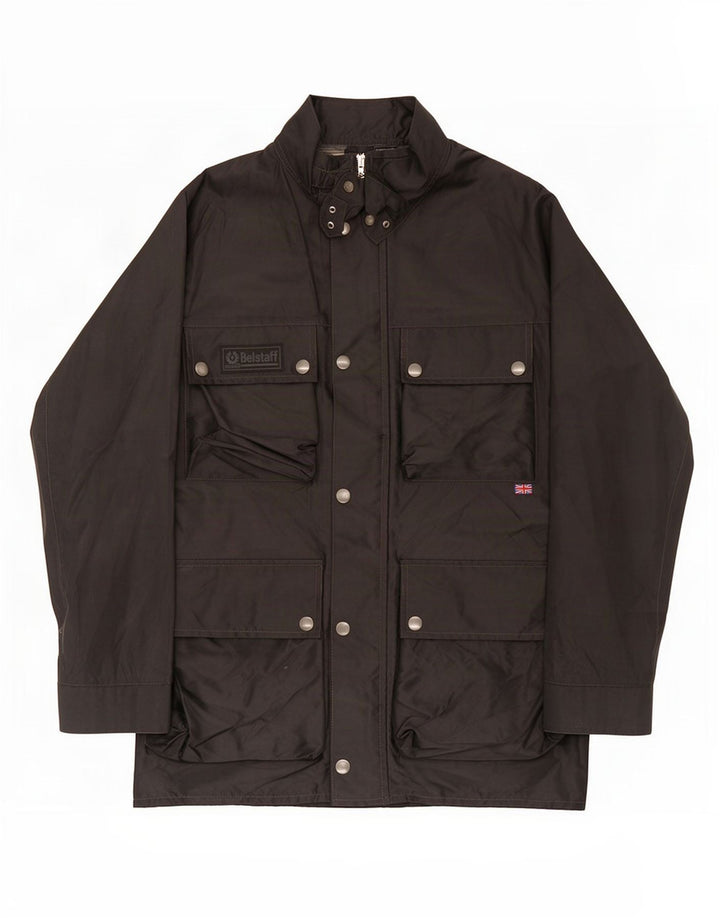 Мужская куртка-гонщик Belstaff UK 38, средний черный нейлон