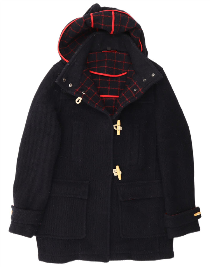 Женский дафлкот с капюшоном Topshop UK 12, средний темно-синий, шерсть