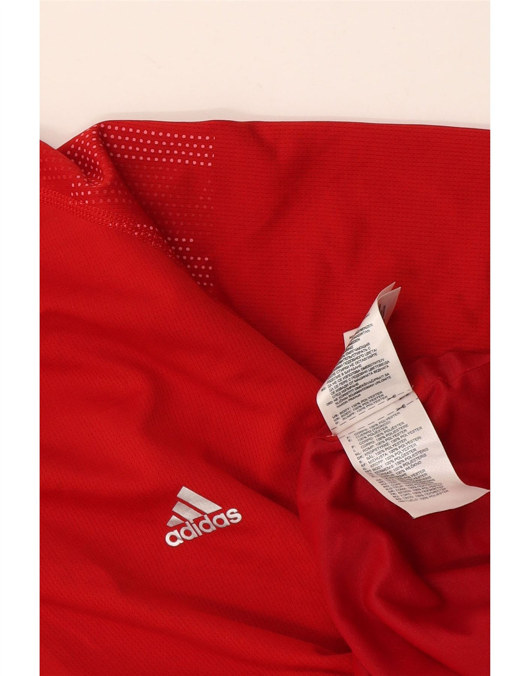 Мужская рубашка-поло Adidas среднего красного цвета из полиэстера