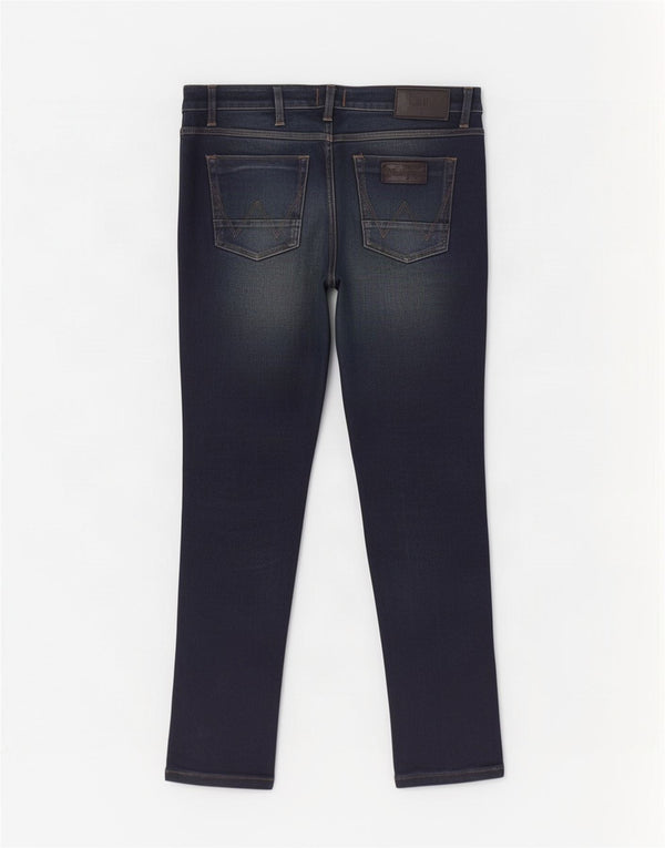 Мужские узкие джинсы Wrangler с низкой талией W32 L31, темно-синий хлопок