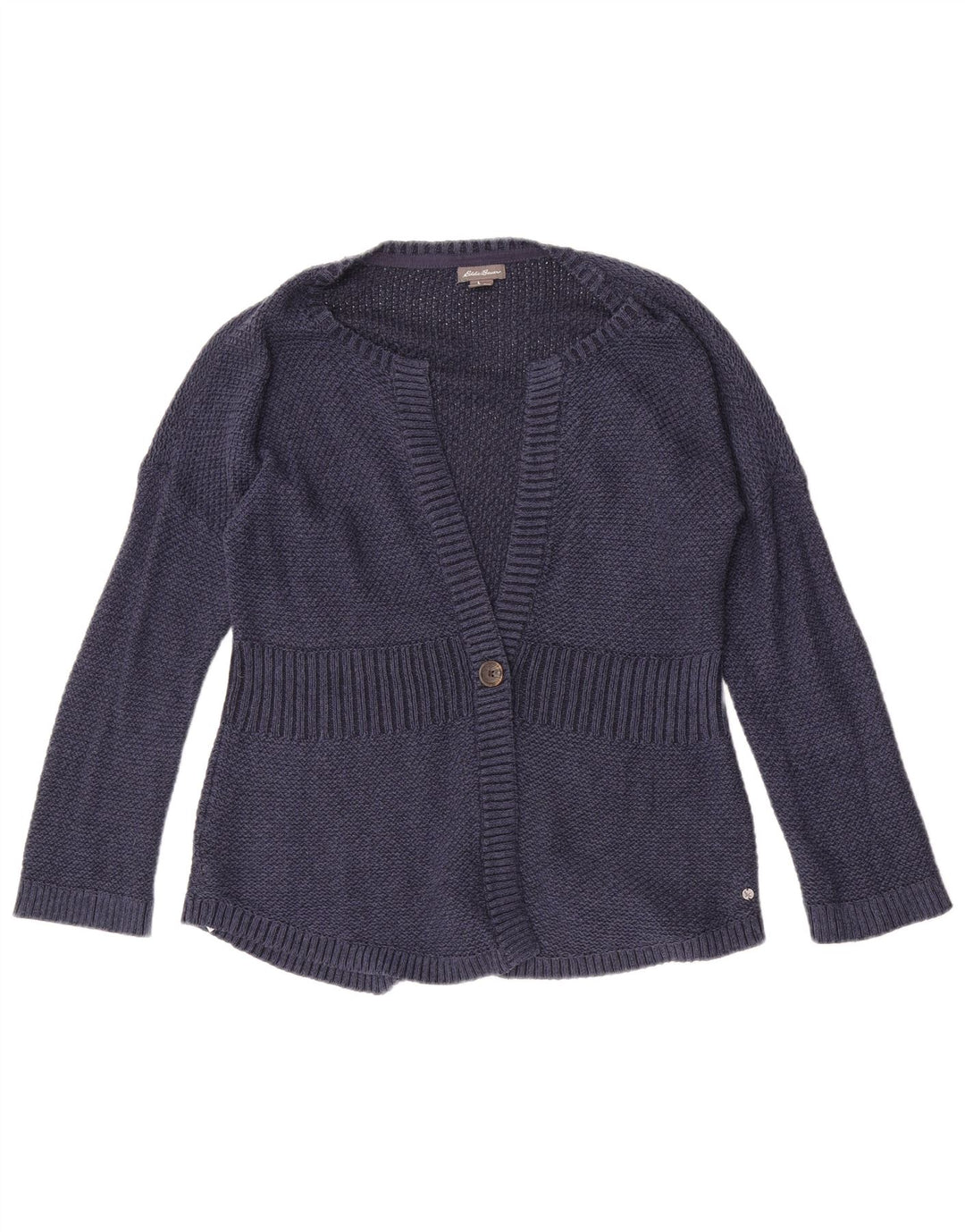 Женский кардиган Eddie Bauer, свитер UK 14, средний темно-синий, хлопок