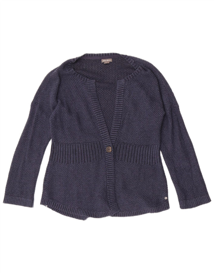 Женский кардиган Eddie Bauer, свитер UK 14, средний темно-синий, хлопок