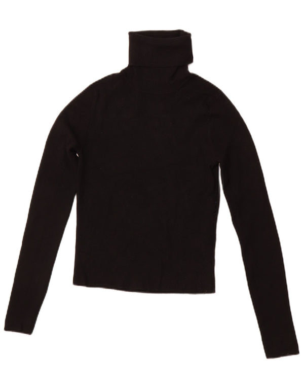 Женский укороченный джемпер с высоким воротником ZARA UK 12, средний черный вискоза