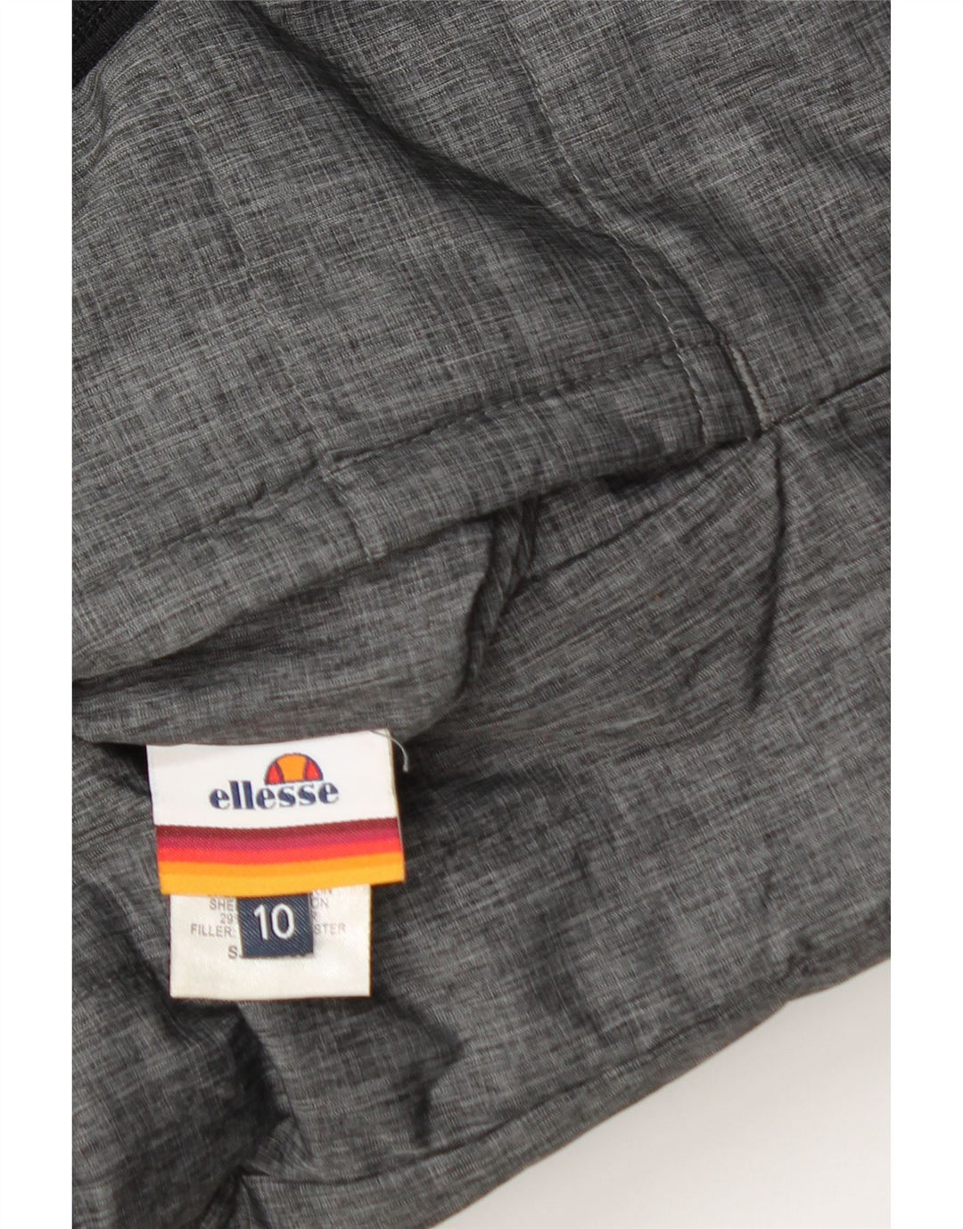 Женская двусторонняя стеганая куртка оверсайз с капюшоном Ellesse UK 10, маленький серый цвет