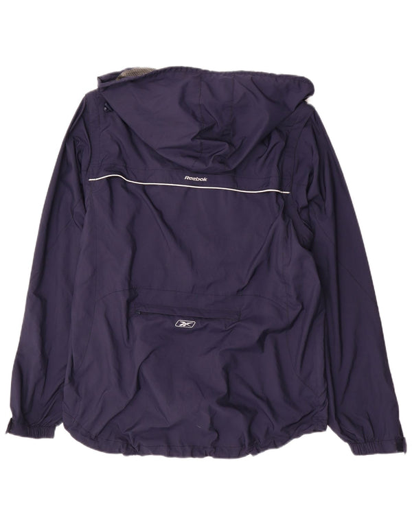 Reebok Mens Zip Hooded Windbreaker Jacket UK 38 Medium Navy Blue Sports