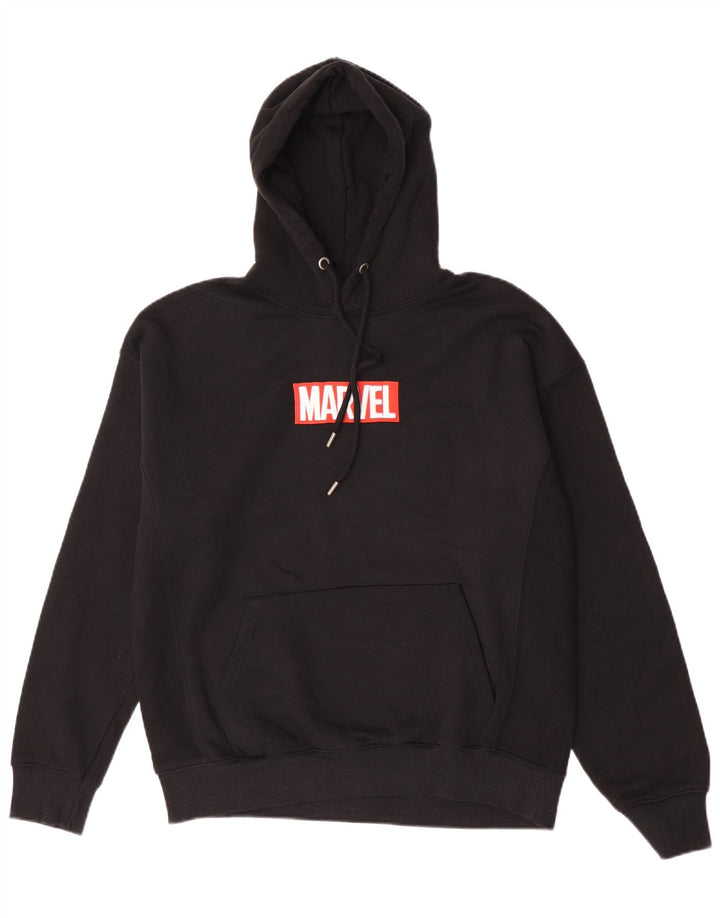 Мужской джемпер с капюшоном Pull & Bear, большой черный полиэстер с рисунком Marvel