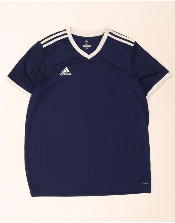 Adidas Мужская футболка Climalite Top 2XL Темно-синий Полиэстер с цветными блоками