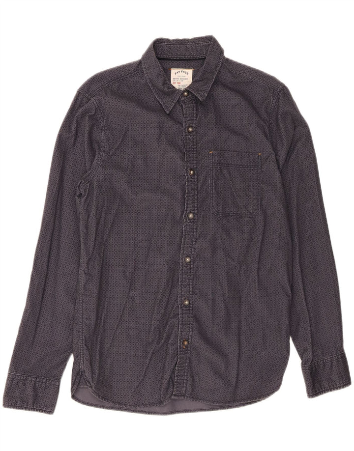 FAT FACE Mens Abstract Pattern Flannel Shirt Small Grey Cotton Vintage Fat Face and Second-Hand Fat Face from Messina Hembry 