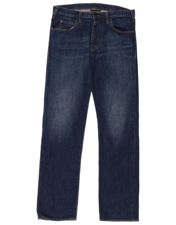 Мужские прямые джинсы Emporio Armani W31 L30 темно-синие, хлопок