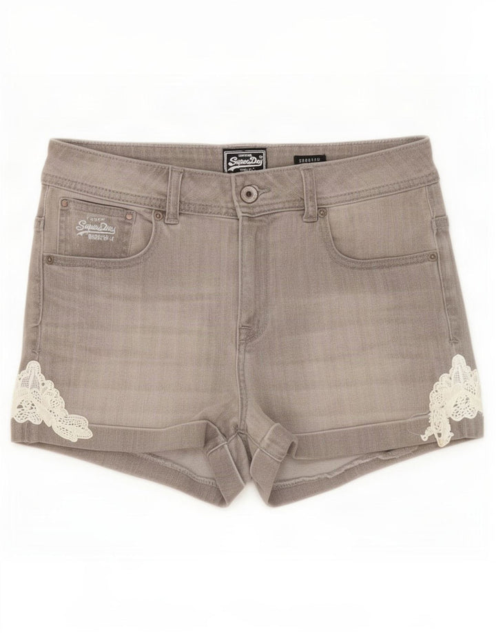 Женские джинсовые шорты Superdry Medium W30 Серые, хлопок