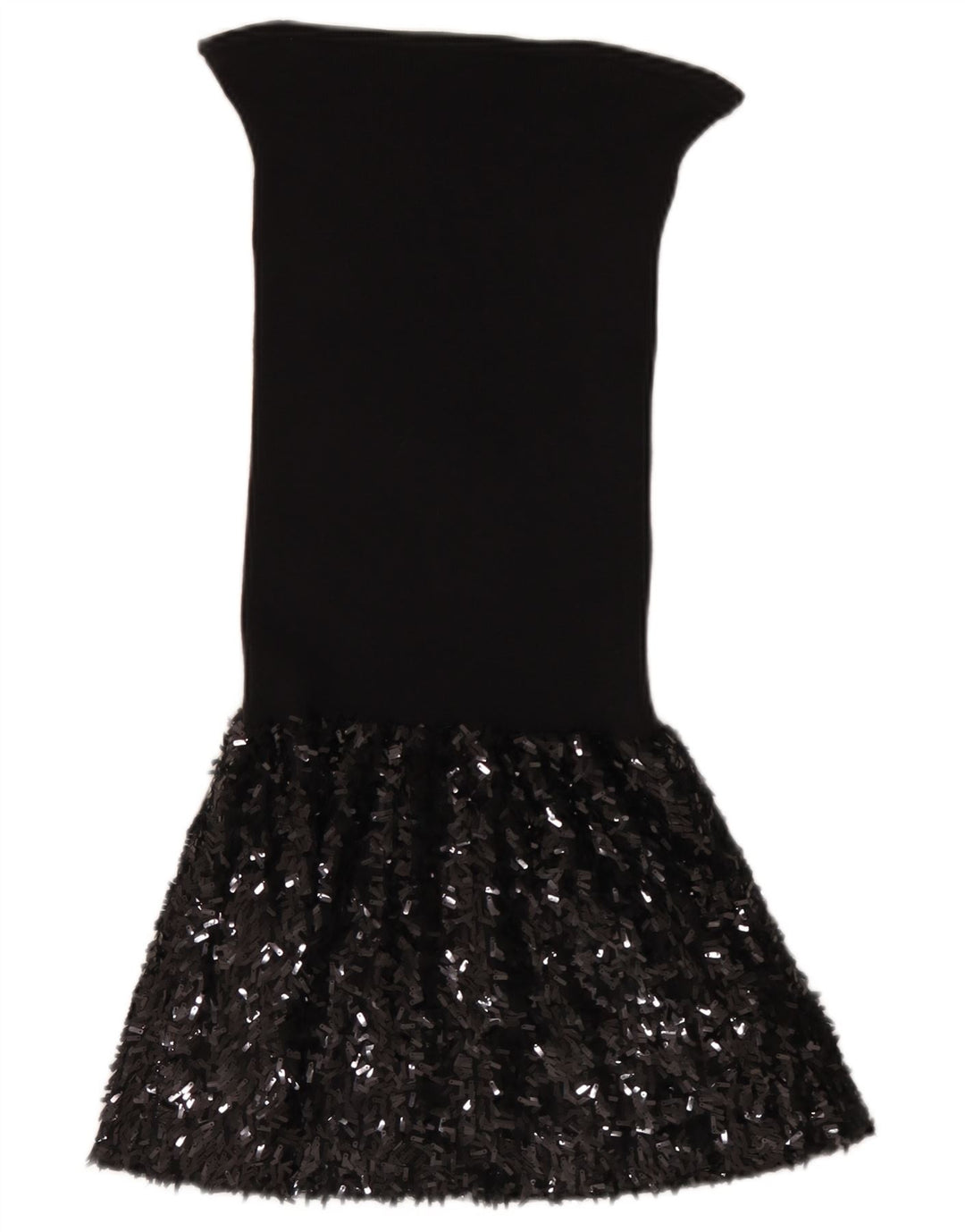 Женское платье без бретелек Sisley UK 12, средний черный, шерсть