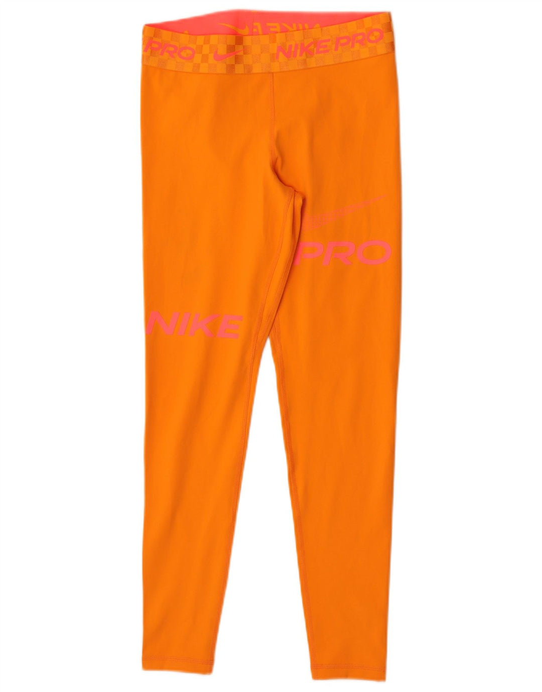 Женские леггинсы с рисунком Nike Dri Fit UK 12, средний оранжевый полиэстер
