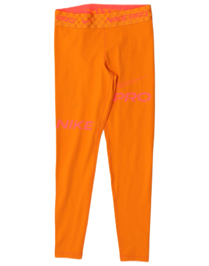 Женские леггинсы с рисунком Nike Dri Fit UK 12, средний оранжевый полиэстер