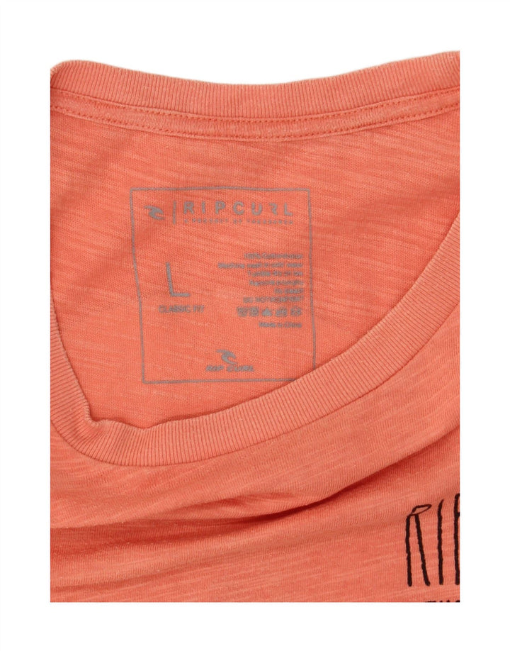 Мужская футболка с рисунком Rip Curl, большой оранжевый хлопок