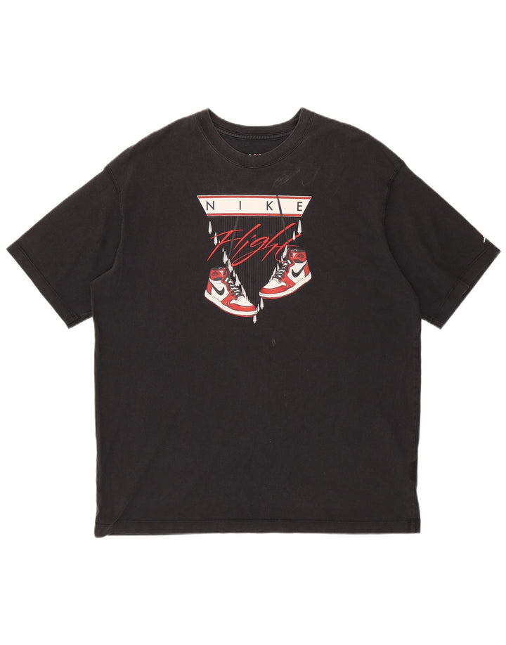 Мужская футболка оверсайз с рисунком JORDAN, топ XL, черный хлопок