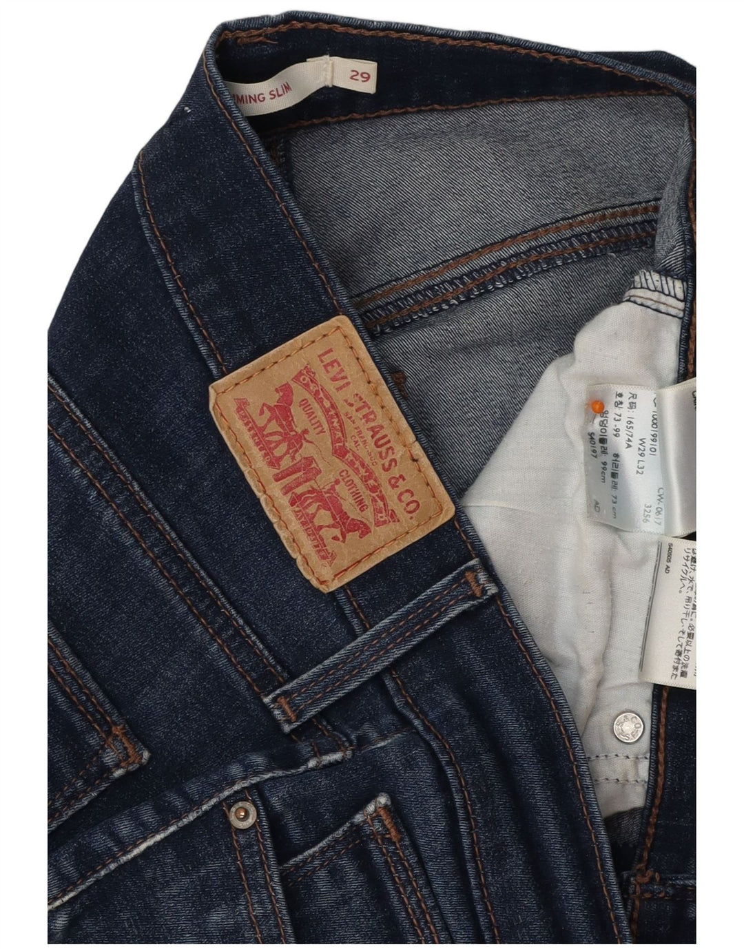 Женские облегающие джинсы LEVI'S W29 L32, синий хлопок