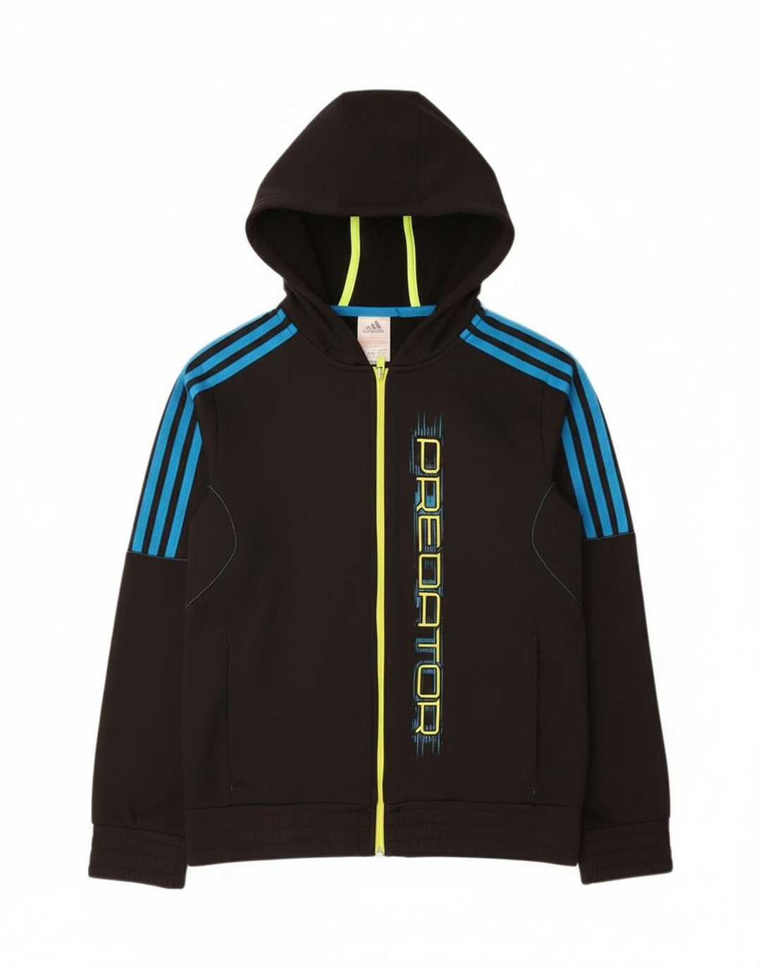 Adidas Свитер с капюшоном и молнией Predator для мальчиков 13–14 лет, черный полиэстер