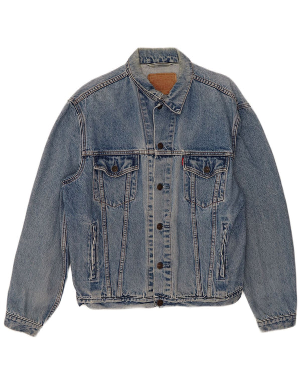 Мужская джинсовая куртка Levi's UK 40, большая синяя, хлопок