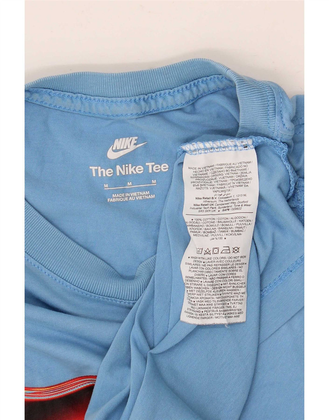 Мужская футболка с рисунком Nike, хлопковый топ среднего синего цвета