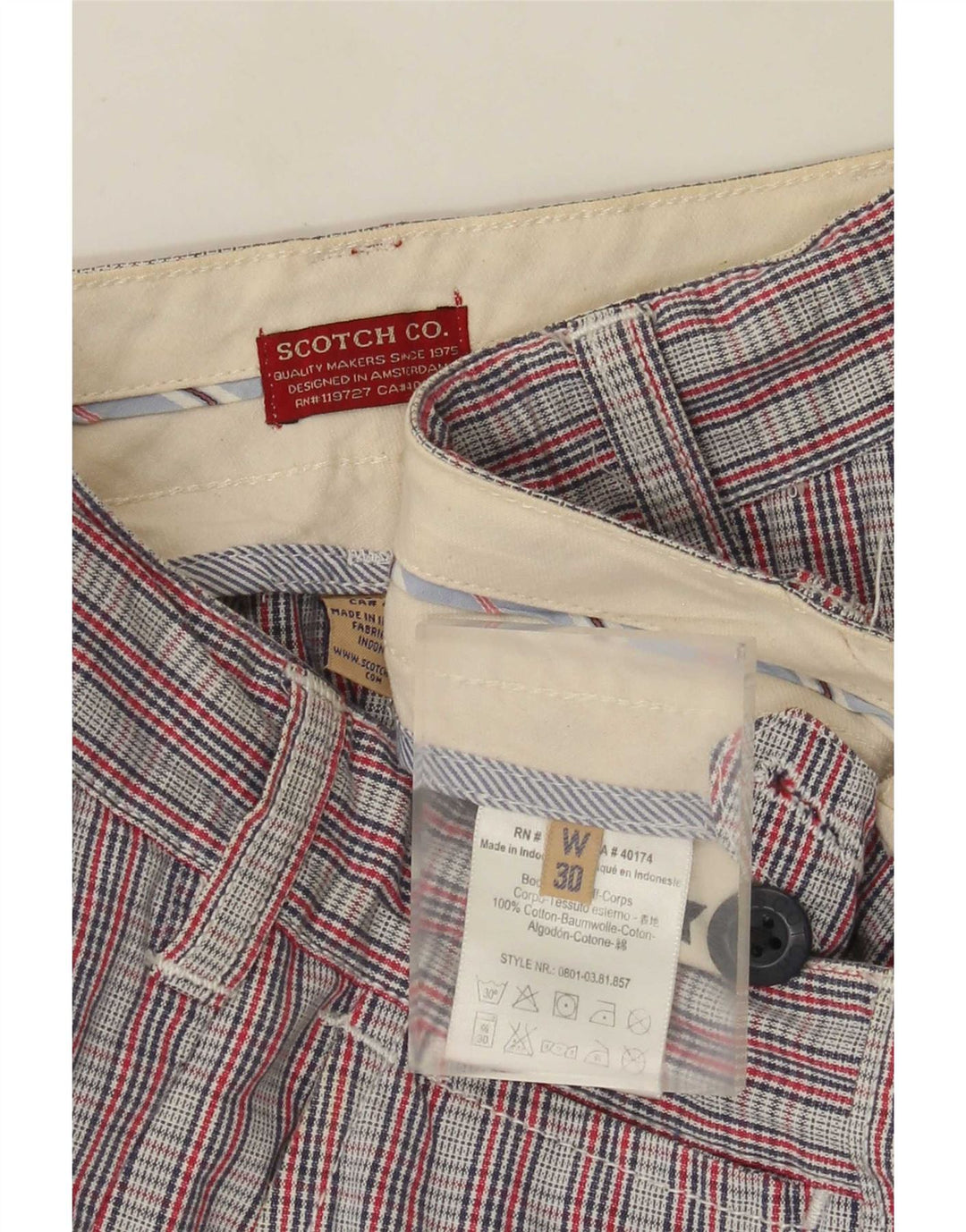 Мужские шорты чинос Scotch & Soda W30, средний размер, разноцветная клетка, хлопок