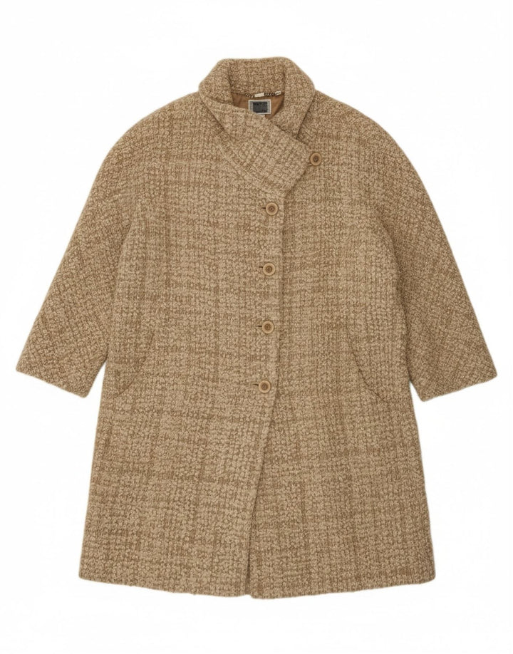 PERTE BY KRIZIA Womens Overcoat UK 20 2XL Beige Wool