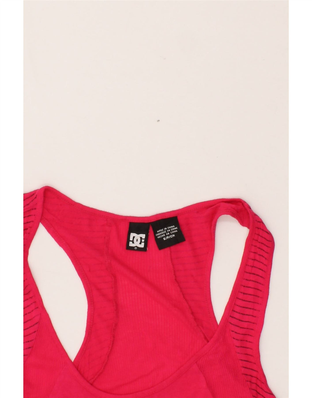 DC Womens Vest Top UK 10 Small Pink Rayon Vintage DC and Second-Hand DC from Messina Hembry 