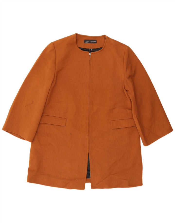 Женское пальто Zara UK 18 XL, коричневый полиэстер