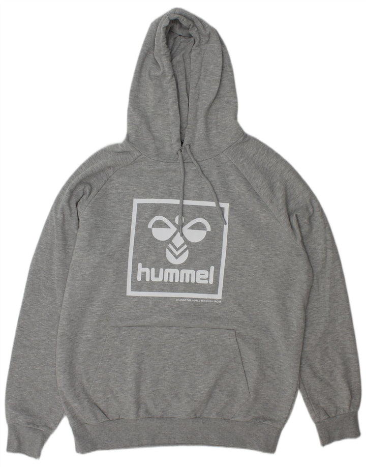 Hummel Мужской джемпер с капюшоном с рисунком XL, серый в крапинку, полиэстер
