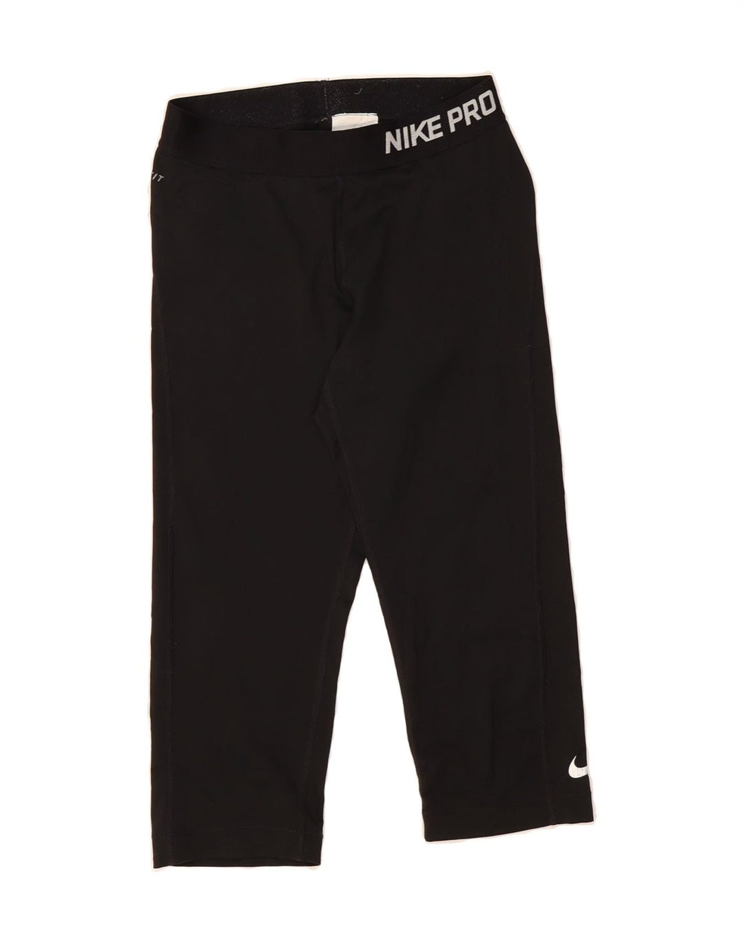 NIKE Womens Graphic Capri Leggings UK 10 Small  Black Polyester Vintage Nike and Second-Hand Nike from Messina Hembry 