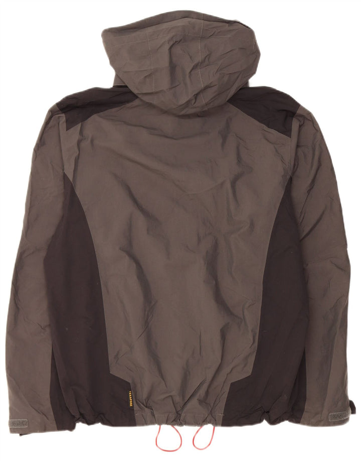 Мужская дождевик с капюшоном Jack Wolfskin UK 34, маленький серый полиамид