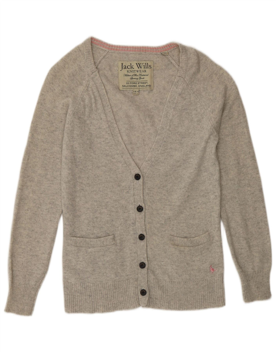 Женский кардиган Jack Wills, британский свитер 10, маленький, серый, шерстяной